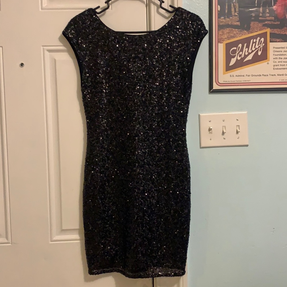 Heartloom black sequin mini cocktail dress. Lightly worn.
